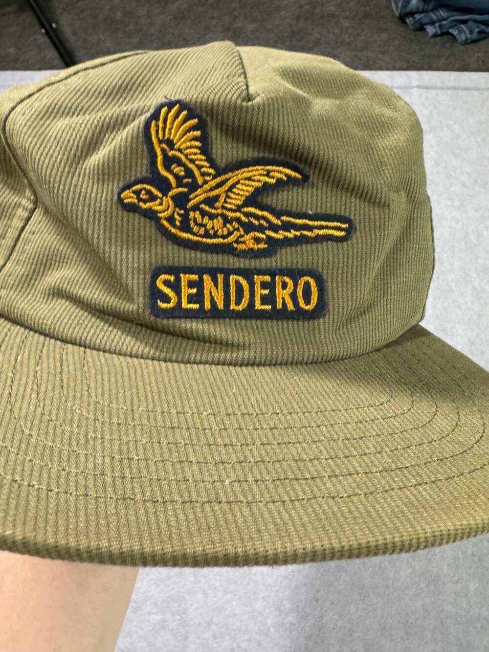 Sendero Provisions Co. Snapback Hat Corduroy Pheasant Bird Green
